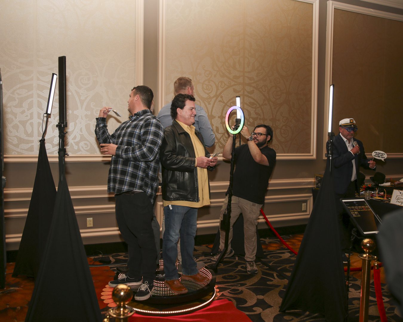 Corporate guests using 360 photo booth platform at live event activation, Tucson AZ